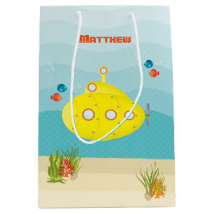 Bolsa De Regalo Mediana Submarino Amarillo Mar Profundo