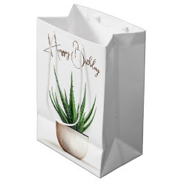Bolsa De Regalo Mediana Suculenta Planta De Cumpleaños En Pota