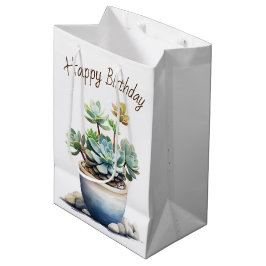 Bolsa De Regalo Mediana Suculenta planta en maceta