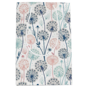 Bolsa De Regalo Mediana Sueños Pastel Dandelion - Floral capilar
