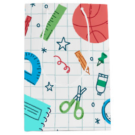 Bolsa De Regalo Mediana Suministros blancos para volver al colegio