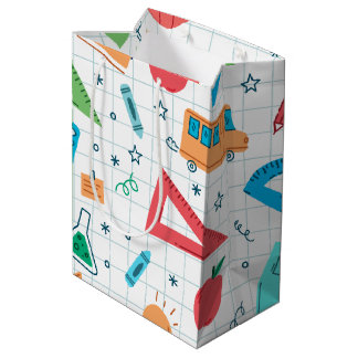 Bolsa De Regalo Mediana Suministros blancos para volver al colegio