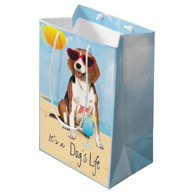 Bolsa De Regalo Mediana Summer Beagle (Angulo Anverso)