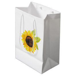 Bolsa De Regalo Mediana Sunflower acuarela pintada a mano