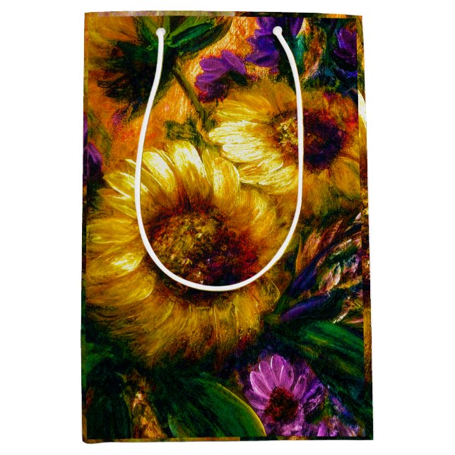 Bolsa De Regalo Mediana "Sunflower Gold" (Anverso)