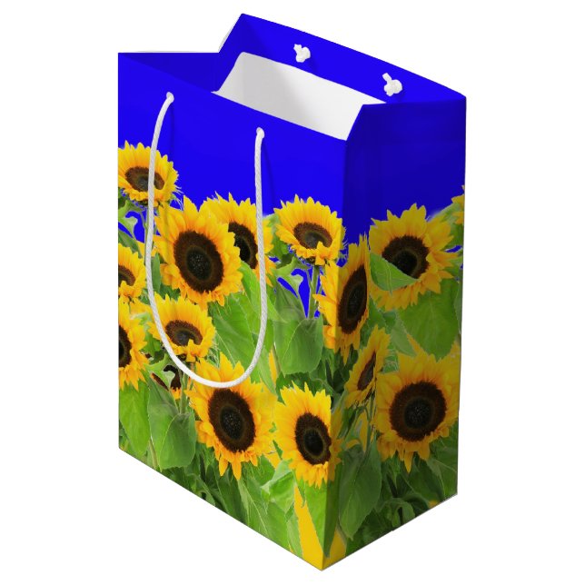 Bolsa De Regalo Mediana Sunflower - Libertad Ucrania Paz Bandera ucraniana (Angulo reverso)