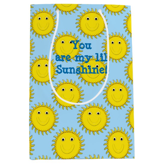 Bolsa De Regalo Mediana Sunshine Happy Face-Blue Gift Bag-M (Anverso)