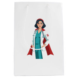 Bolsa De Regalo Mediana Super Infirmière – Héroïne en Blouse Blanche