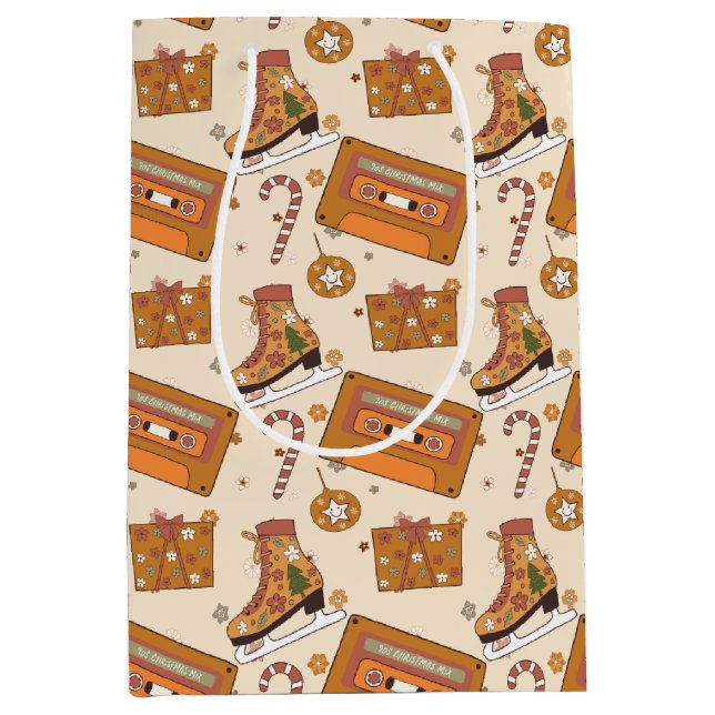 Bolsa De Regalo Mediana Superfloral Retro Christmas Joy (Anverso)