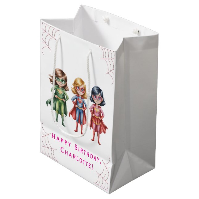 Bolsa De Regalo Mediana Supergirl Heroes fiesta de cumpleaños para Chicas (Angulo Anverso)