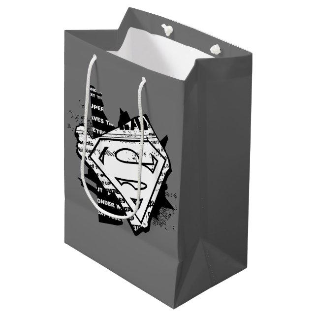 Bolsa De Regalo Mediana Supergirl Newsprint S-Shield (Angulo Anverso)