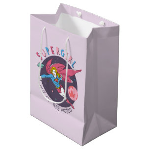 Bolsa De Regalo Mediana Supergirl Volando hacia arriba Ilustracion