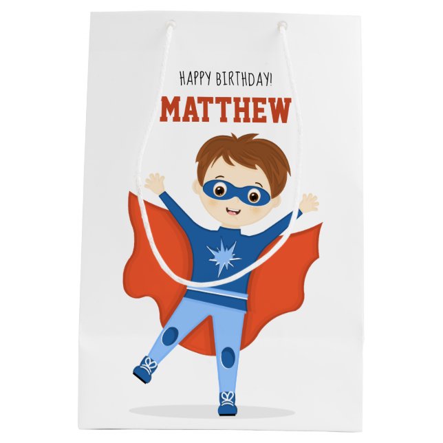 Bolsa De Regalo Mediana Superhéroe Boy (Reverso)