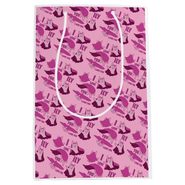 Bolsa De Regalo Mediana Superhéroe ILY - Diseño ASL (Anverso)