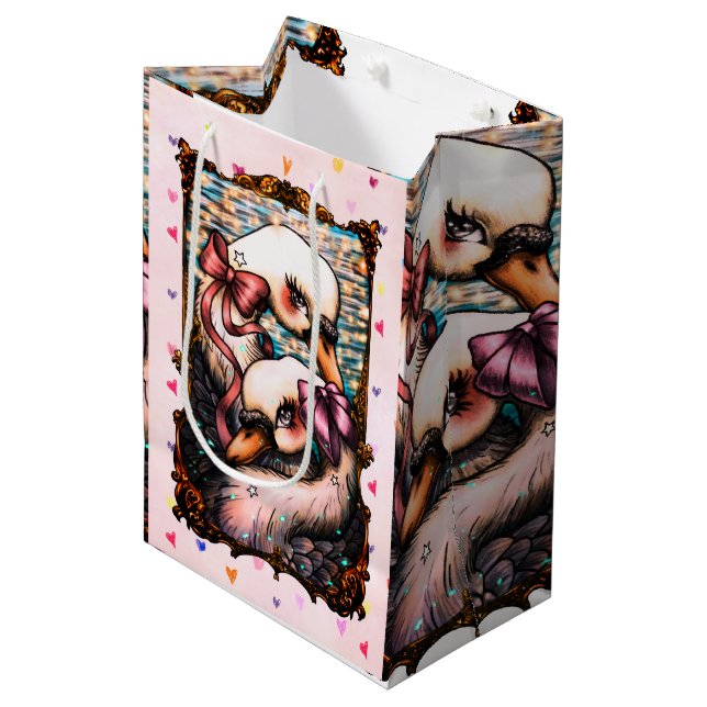 Bolsa De Regalo Mediana Swan lovers (Angulo Anverso)
