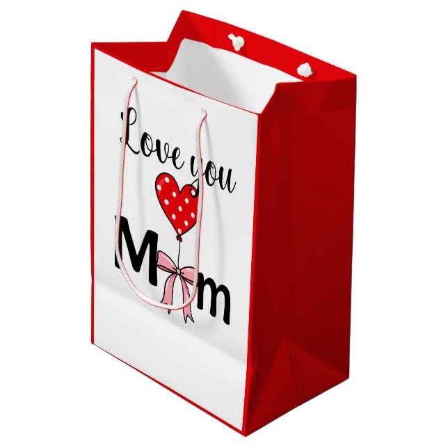 Bolsa De Regalo Mediana Sweet and stylish “Love You Mom” (Angulo Anverso)