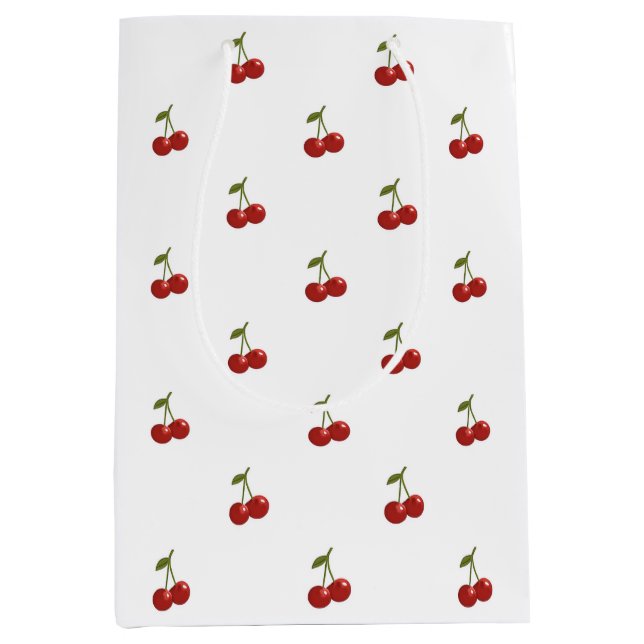 Bolsa De Regalo Mediana 🍒 Sweet Cherry Minimal Elegant Tissue Paper (Anverso)