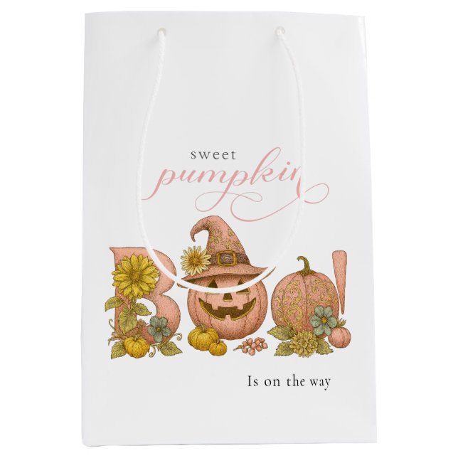 Bolsa De Regalo Mediana Sweet Little patch pumpkin florals is on the way (Anverso)