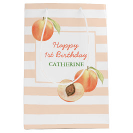 Bolsa De Regalo Mediana Sweet Little Peach Stripes Girl Birthday