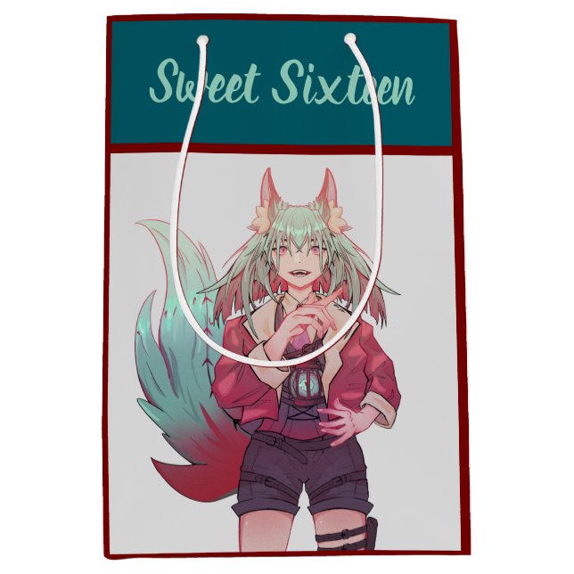 Bolsa De Regalo Mediana Sweet sixteen VTuber, anime  (Anverso)