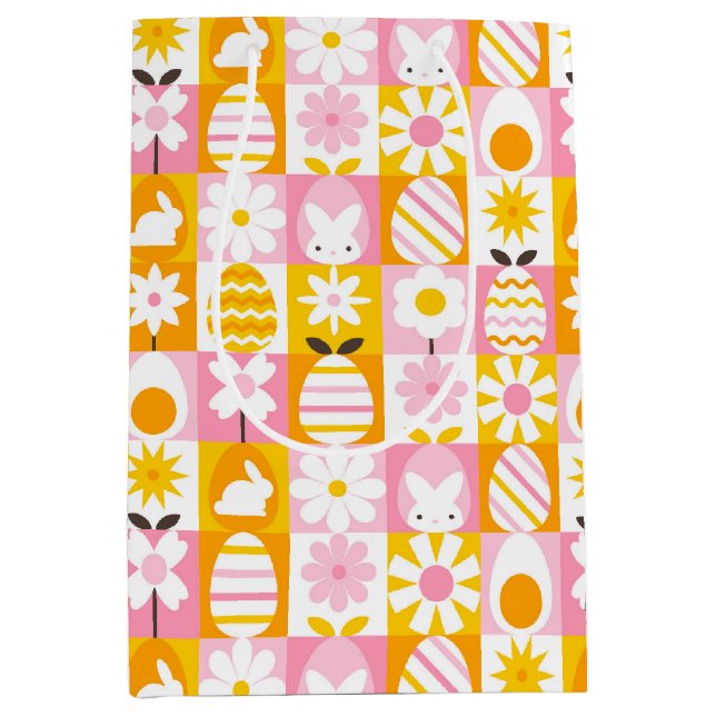 Bolsa De Regalo Mediana Sweet Spring Easter Patchwork  (Anverso)