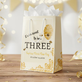 Bolsa De Regalo Mediana Sweet To Bee Three Third Birthday Bees Honeycomb