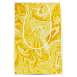 Bolsa De Regalo Mediana Swirled Paint Art Yellow Colorful Fun