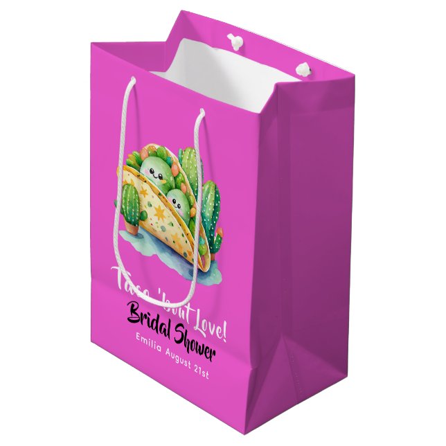 Bolsa De Regalo Mediana Taco 'Bout Love! Última ducha de novia Fiesta (Angulo Anverso)