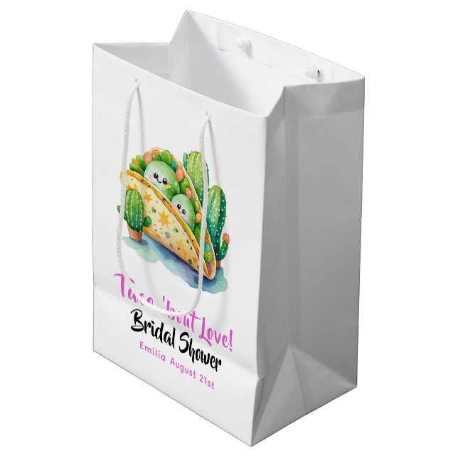 Bolsa De Regalo Mediana Taco 'Bout Love! Última ducha de novia Fiesta (Angulo Anverso)