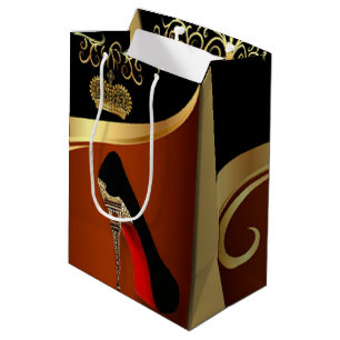 Bolsa De Regalo Mediana Tacón alto de Royality París y corona del oro
