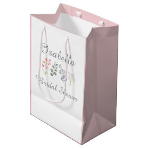 Bolsa De Regalo Mediana Taller de boda boho acuarela de flor silvestre