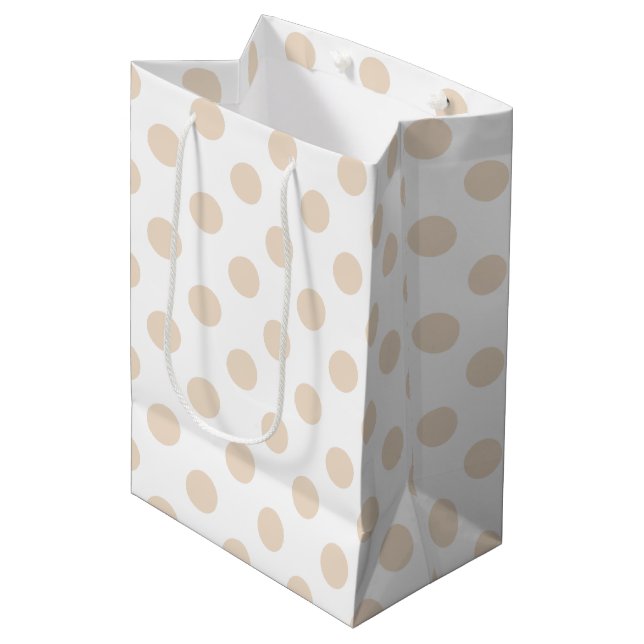 Bolsa De Regalo Mediana Tan polka puntos (Angulo Anverso)