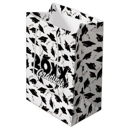 Bolsa De Regalo Mediana Tapas de graduación negras empapadas en el aire en