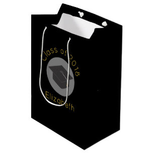 Bolsa De Regalo Mediana Tapón de graduación en la clase negra de 20xx Pers