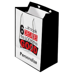 Bolsa De Regalo Mediana Tardó 6 décadas para mirar esto 60.o cumpleaños