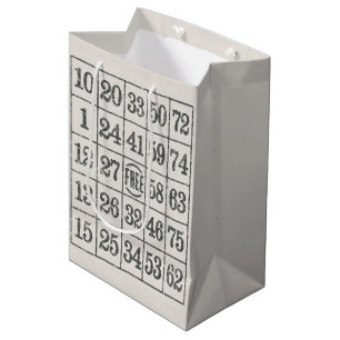 Bolsa De Regalo Mediana Tarjeta de Bingo Faded