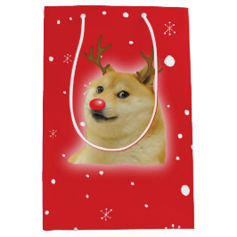 Bolsa De Regalo Mediana Tarjeta de meme de Navidad de perro Dogright Doggo