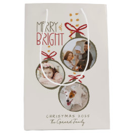 Bolsa De Regalo Mediana Tarjeta de Navidades de la familia fotográfica 202