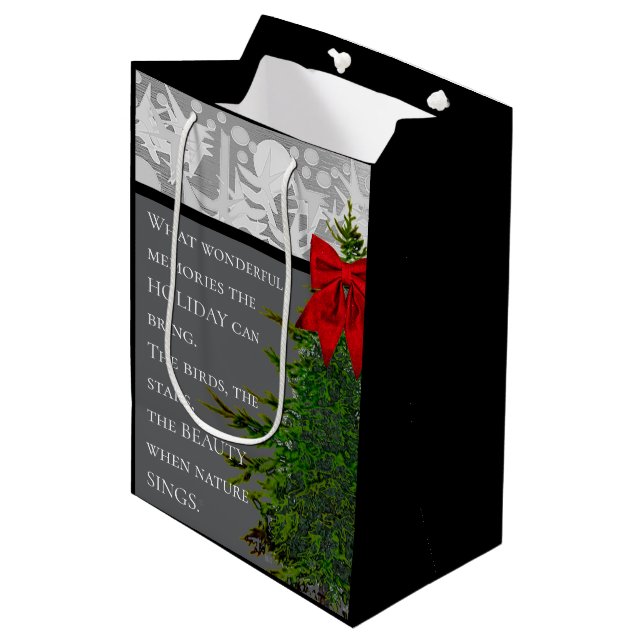 Bolsa De Regalo Mediana Tarjeta de vacaciones 5x7 (Angulo Anverso)