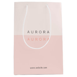 Bolsa De Regalo Mediana Tarjeta de visita minimalista rosa de dos tonos