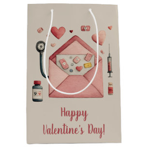 Bolsa De Regalo Mediana Tarjeta postal de diseño de San Valentín con recet