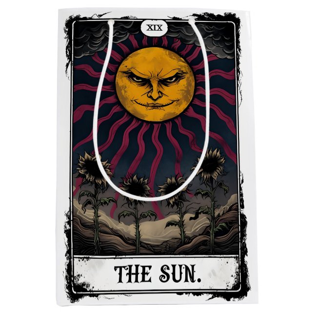 Bolsa De Regalo Mediana tarot del Sol gótico (Anverso)