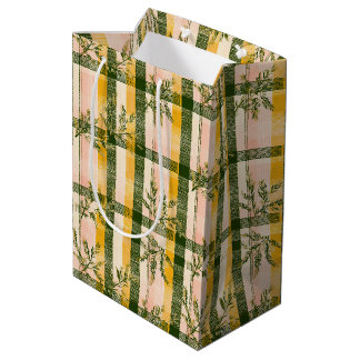 Bolsa De Regalo Mediana Tartan de Patrimonio Invernal | Guirnalda y Cuadro