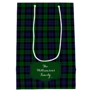 Bolsa De Regalo Mediana Tartan Plaid Clásico Black Watch Escocés