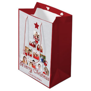 Bolsa De Regalo Mediana Tasty Candy Cane Christmas Tree Collage de fotos