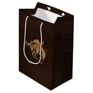 Bolsa De Regalo Mediana Tauro de la Cuero-Mirada