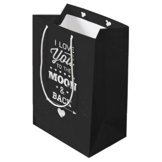 Bolsa De Regalo Mediana Te Amo A La Luna Y A La Vuelta