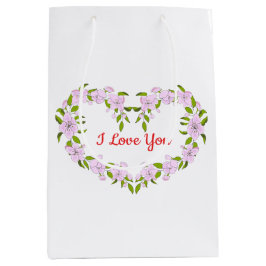 Bolsa De Regalo Mediana Te amo flores lindas