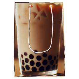 Bolsa De Regalo Mediana Té De Burbuja En Un Vaso