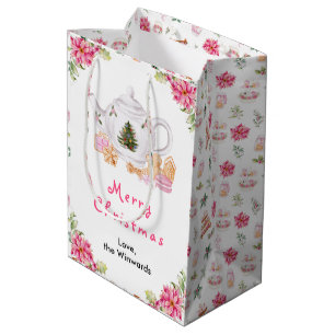 Bolsa De Regalo Mediana Té de Navidad Fiesta Navideña Feliz Navidad